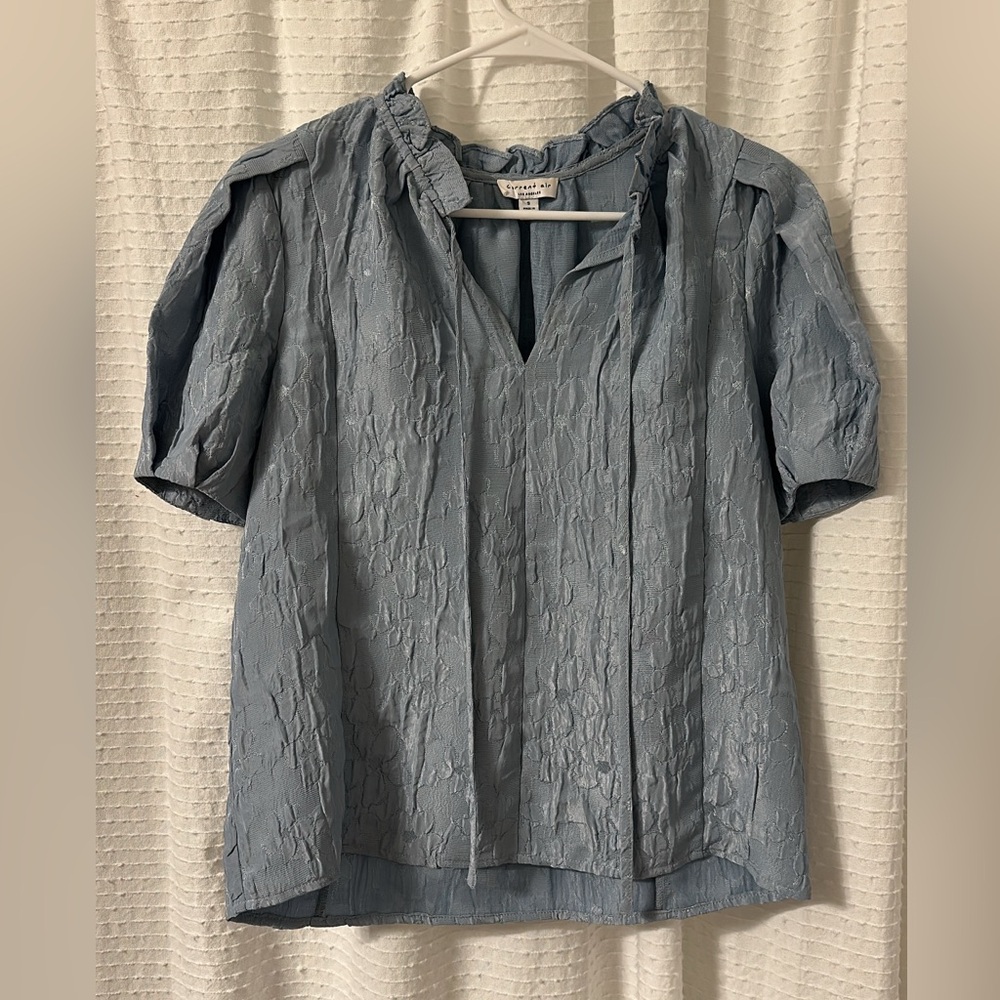 Current Air Textured Light Blue Blouse